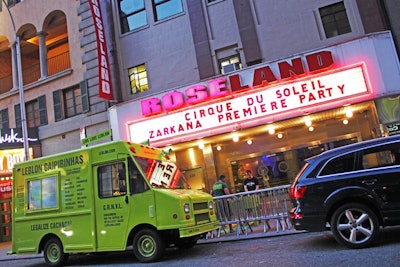 Roseland Ballroom was chosen as the site of the premiere party, largely as it sits within walking distance of Radio City Music Hall, the venue for the show. Just one year earlier, Cirque du Soleil staged an event in the same spot to celebrate the opening of its production Banana Shpeel, so the organizers looked to create an entirely different setting.