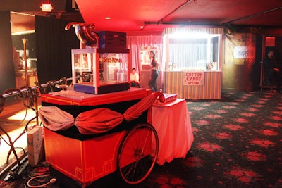 Cafeteria, one of the food and beverage partners, served cotton candy and popcorn from a carnival-like stand next to the bar on the main floor.