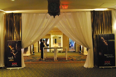 Gold and white draping brightened the space.