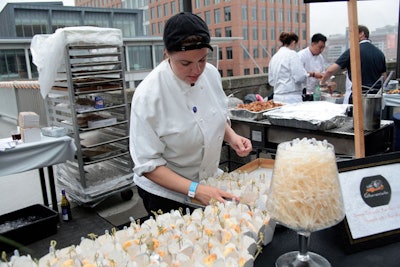 Participating chefs included Karen Hodson of Seaport Pastry, who served sweet empanadas out of Chinese takeout boxes.