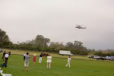 The royal couple arrived by helicopter at the Foundation Polo Challenge in Santa Barbara.