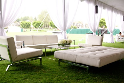 White lounge seating lent the event a clean, uncluttered look.