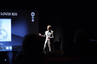 In addition to a reception held in the front area of the pop-up, guests at private events were also invited to view a 3-D video, which provided a visual tour of Louis XIII's history as a brand and was followed by a presentation by brand ambassador Pierre Bollet.