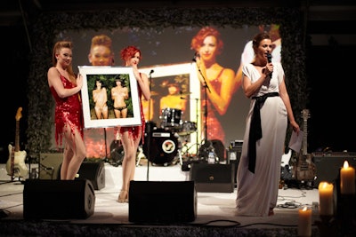 The auction lots included artwork, as well as some of the gowns presented in the fashion show.