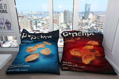 Inside the penthouse, two inflatable Popchips beanbag chairs highlighted the flavors from the snack brand.
