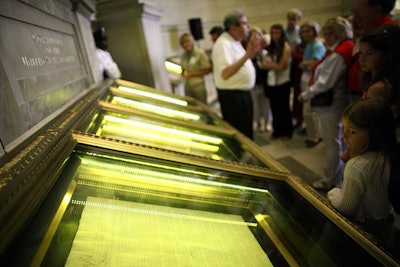 Breakfast guests received an up-close look at the Declaration of Independence during their tour of the Charters of Freedom hall.