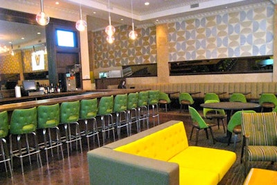 The total capacity is 150 in the colorful space.