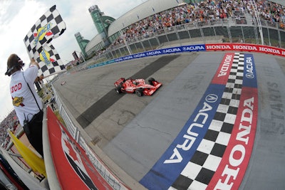 Dario Franchitti was first to cross the finish line at the Honda Indy Toronto.