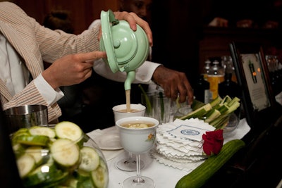 Tea-party-style food and drinks complemented the old-world aesthetic of the venue and the event's atmosphere.