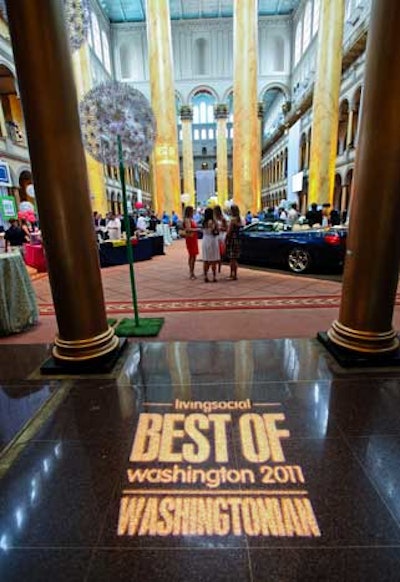 CPR Multimedia projected a gobo of the event's logo onto the floor of the entrance.