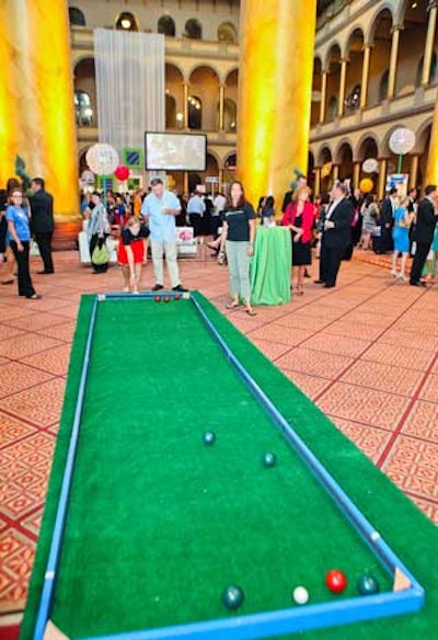 Boccie ball courts kept guests entertained all night.