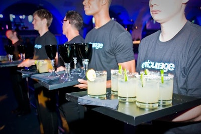 Servers greeted guests at the entrance to the Milstein Hall of Ocean Life with trays of signature cocktails.