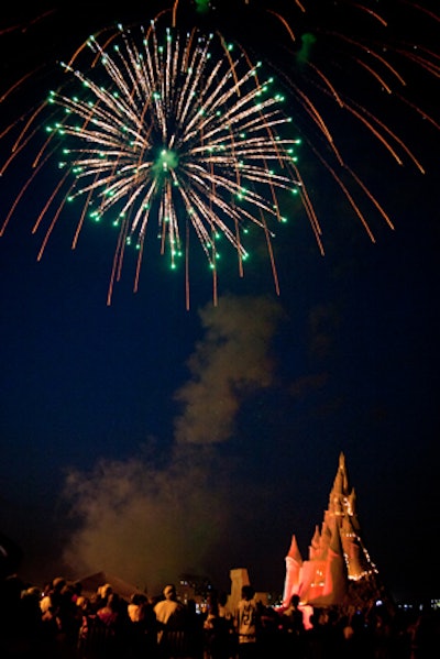 A fireworks display took place Saturday night.