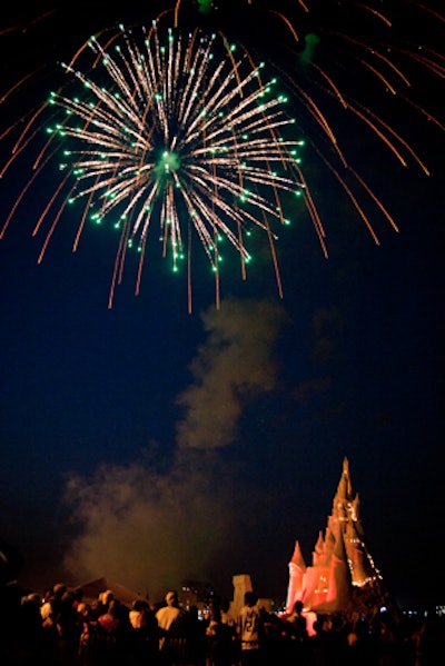 A fireworks display took place Saturday night.