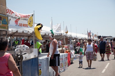 During the festival, guests strolled down the beach's wide sidewalk, which recalls an old-fashioned boardwalk. An expo area showcased offerings from sponsors.