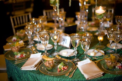 Called the 'Cuban Overture' after the Gershwin song, the first course was shrimp ceviche with mango-jicama salad.