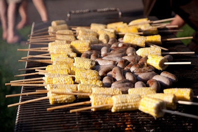 Chefs from new spot the Bedford served charred sweet corn and Al Pastor sausage.
