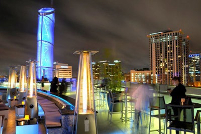 One80 Grey Goose Lounge has more than 1,500 square feet of rooftop space, offering stunning views of downtown Orlando.