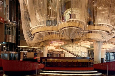 The three-tiered Chandelier has room for 550 guests.