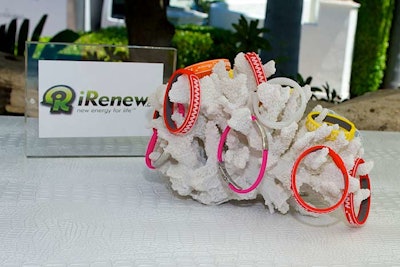 BrandLink Communications brought in coral to display pieces from the new bracelet line and highlight the beach theme.
