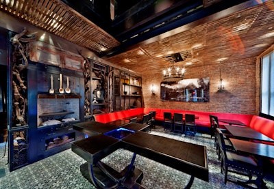 Styled with Gothic accents and church-style furnishings, CrossBar is a casual eatery and lounge from chef Todd English.