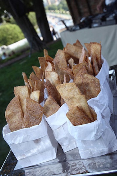 Dessert options included sopaipillas covered in sugar and cinnamon.