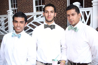 The waiters all sported brightly colored bow ties.