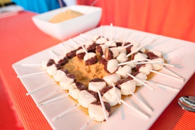 The S'more Lollipops were made with chocolate-dipped passion fruit marshmallows, and served on graham cracker crumbles and burnt cinnamon brûlée.