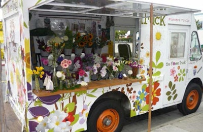 The Flower Truck can set up shop at events, offering flowers for attendees.