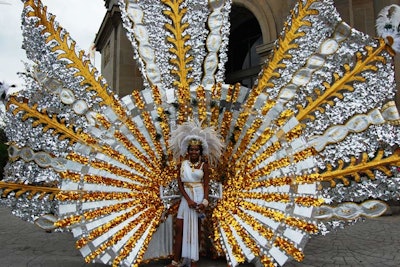 Calena Seusahai, the recently crowned Junior Queen, was dressed in her winning costume outside the Liberty Grand.