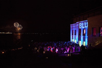 The terrace offered a view of Navy Pier's fireworks display.