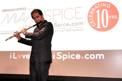 Latin Grammy-winning jazz flautist Nestor Torres performed songs from Nestor Celebrates 10 Years of Miami Spice, a CD produced for the anniversary celebration.