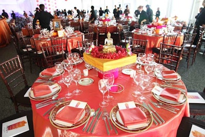 The color scheme continued in the dinner tent, where Great Performances catered a meal that included an entirely vegan first course.