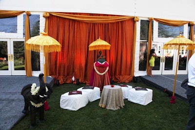 With no specific country referenced, the event offered a pan-Asian theme, with saffron yellow, magenta, and orange hues, various props, and floral garlands.