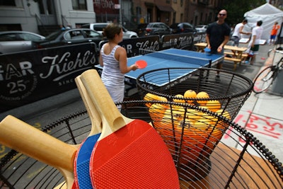 There were also plenty of activities in New York, including two ping-pong tables provided by Spin New York.