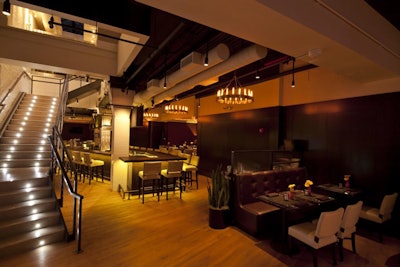 The first level can host semiprivate events for 50 or 60 guests.