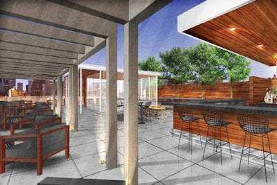 Three Forks Steakhouse will house three private dining rooms and a rooftop lounge.