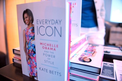 Stacks of Kate Betts's book, Everyday Icon: Michelle Obama and the Power of Style, adorned tabletops at Mister Collins, where the author hosted the final stop of her book tour.