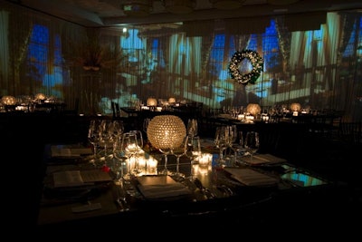 Erin Patrick McDonald used video imagery in his design for the Chaîne des Rôtisseurs' Chaîne Dinner.