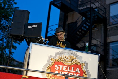 DJ Tom Wrecks played from the top of a fire truck.