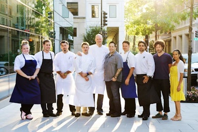 Hosting chef Scott Drewno (center) of the Source by Wolfgang Puck reached out to nine local chefs to participate in the evening.