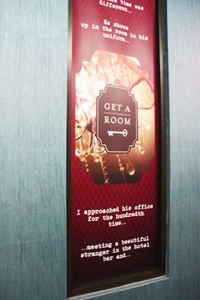 At the street-level entrance to the Gansevoort Park's penthouse lounge, Durex touted its 'Get a Room' contest with signs on the walls and decals on the floor.