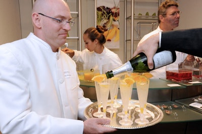 The servers dropped the small pearls of fruit into champagne and offered mimosas-with-a-spin to attendees.