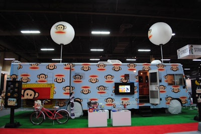 Logo balloons overhead helped attendees identify the Paul Frank exhibit on the show floor.