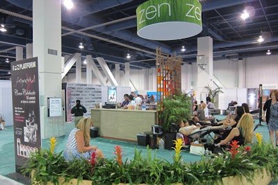 The Zen lounge offered organic decor look in a serene environment, where therapists were on hand to massage attendees' tired feet.