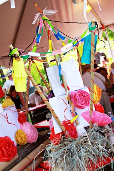 Letters written on tanzaku paper covered the boatlike shoryobune.