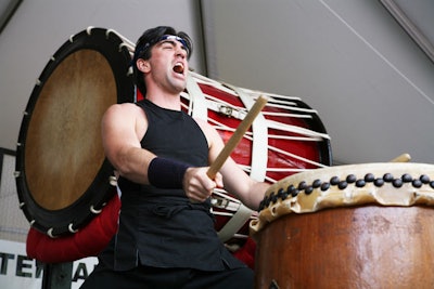 Drumming group Fushu Daiko performed on the Yagura stage.