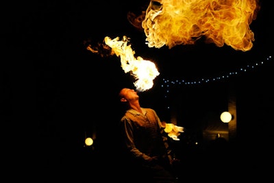 An outdoor fire show was the grand finale of the evening.