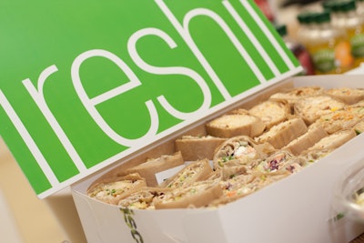 Freshii, a new, health-focused spot in the financial district, can deliver wrap platters and boxed lunches to surrounding businesses. Wrap flavors include vegan, buffalo chicken, Cobb, and tuna garden.