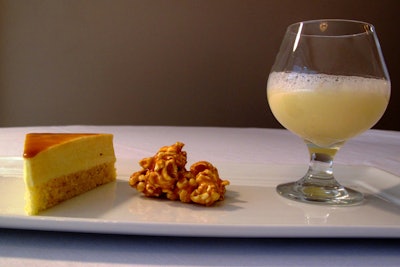Canard has introduced its 'Liquid to Solid Carnival' dessert, where diners begin with liquid popcorn with caramel froth, and then finish with caramel popcorn cake with a Cracker Jack garnish.